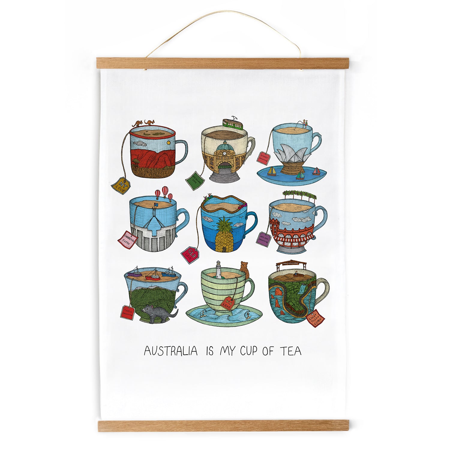 Tea Towel Frame - Natural Wood