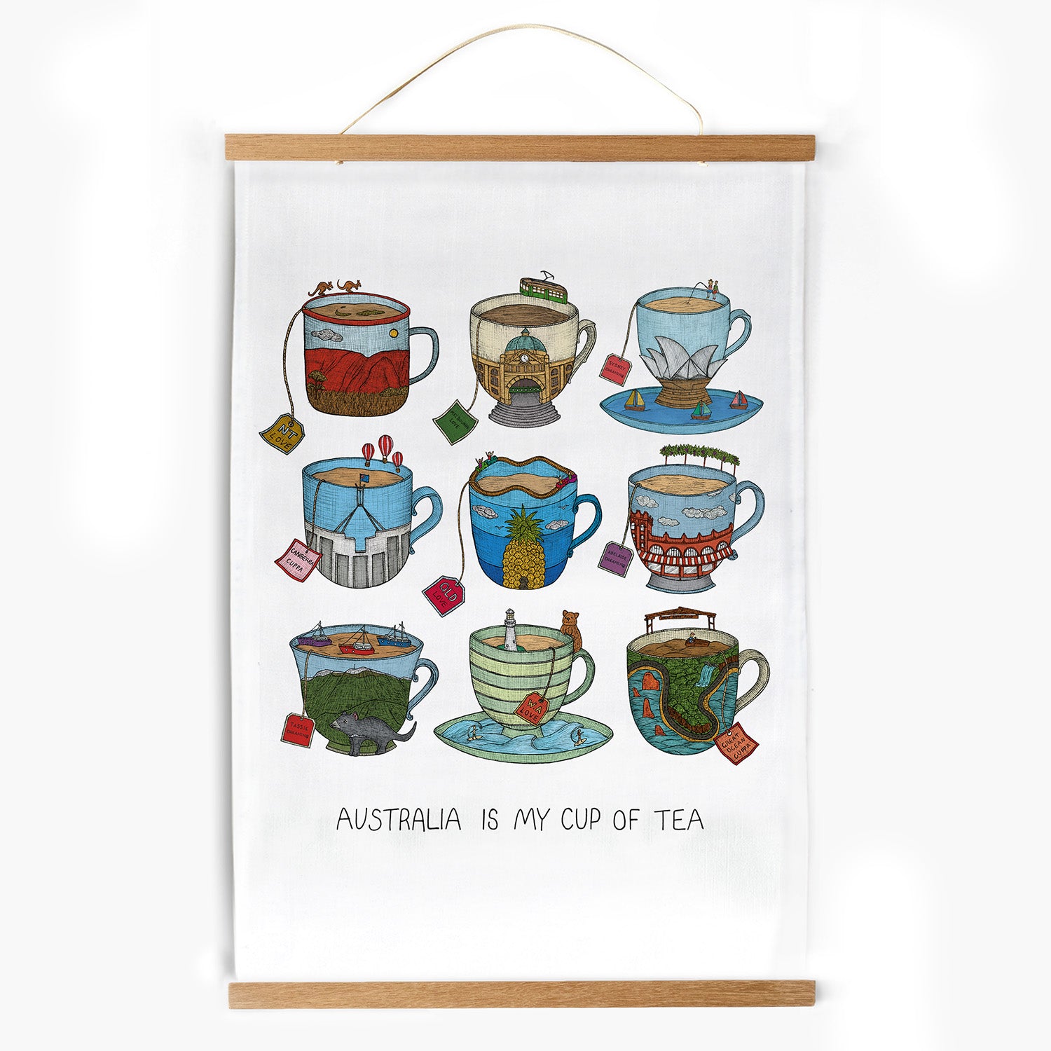 Tea Towel Frame - Natural Wood