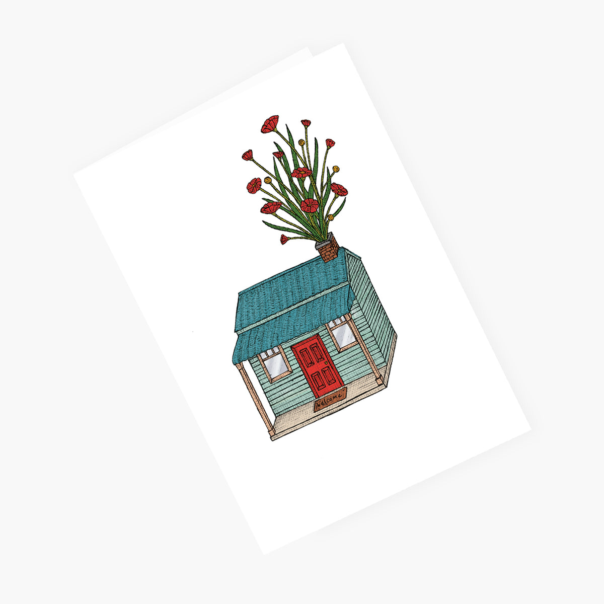 House with Flowers - Housewarming Card
