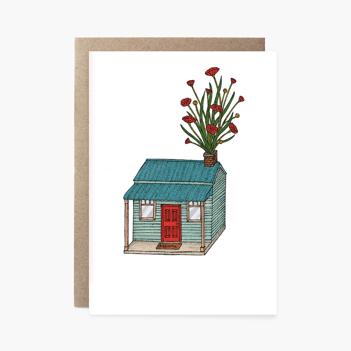 House with Flowers - Housewarming Card