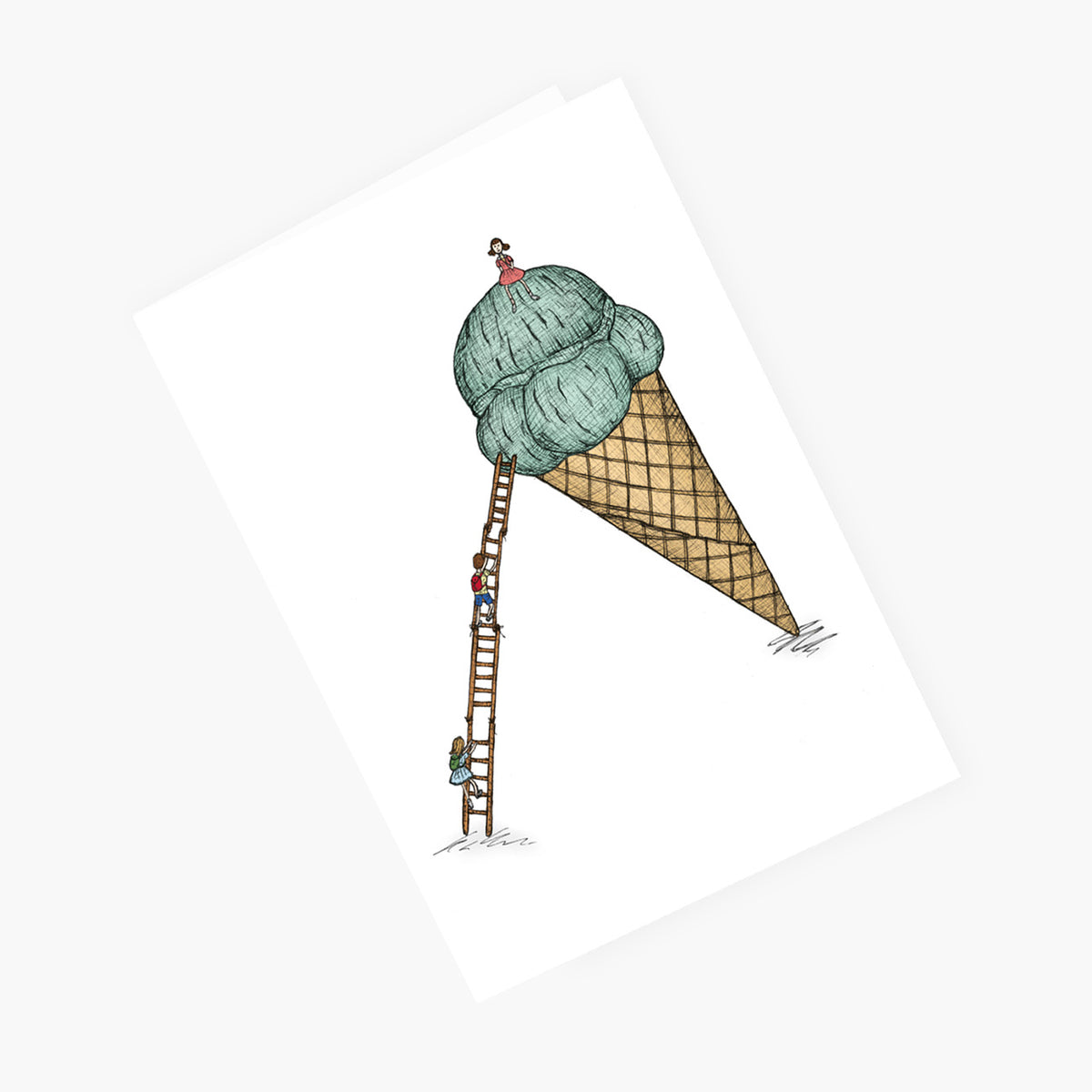 Ice Cream with a View - Greeting Card