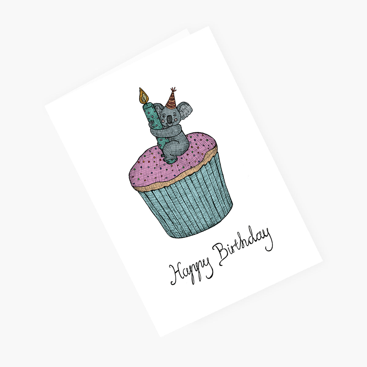 Koala Cupcake - Australian Birthday Card