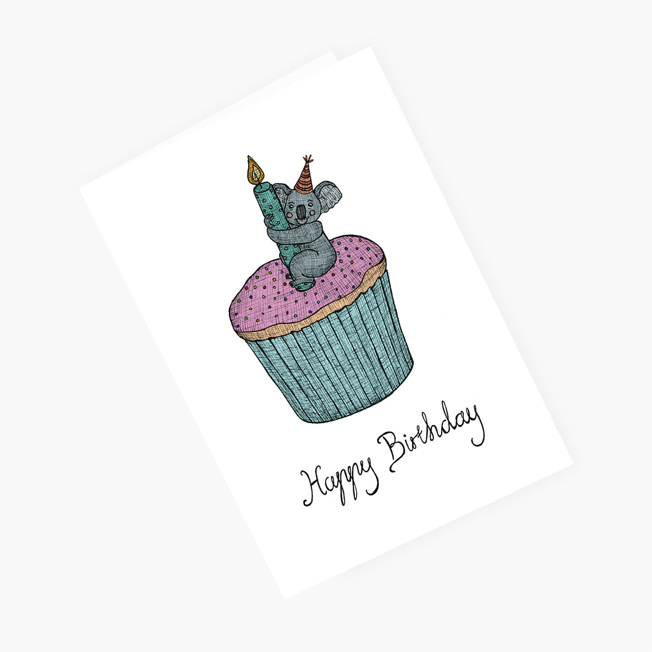 Koala Cupcake - Australian Birthday Card