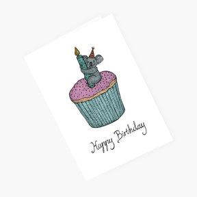 Koala Cupcake - Australian Birthday Card