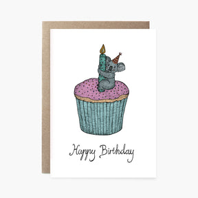 Koala Cupcake - Australian Birthday Card