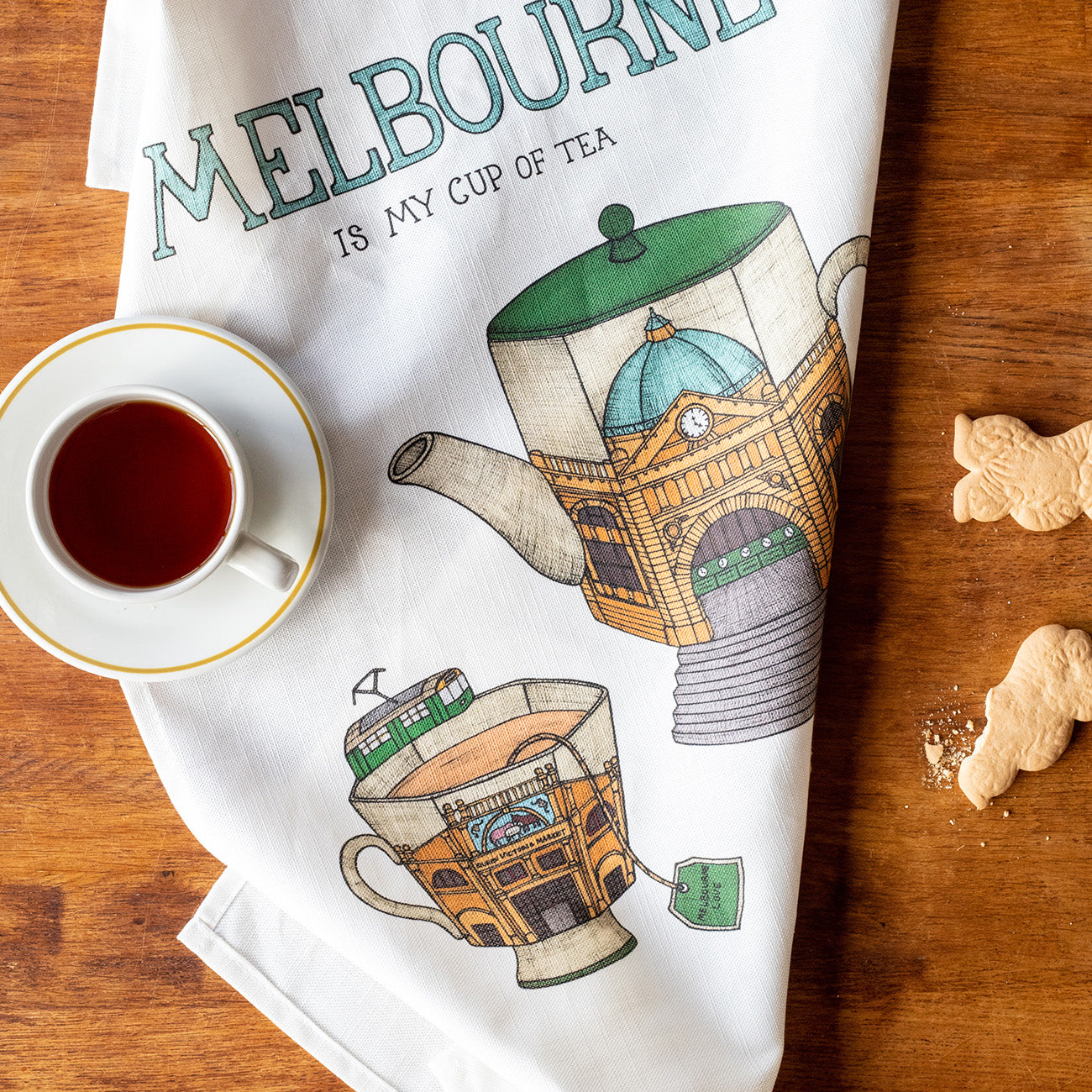 Melbourne Teapot - Art Tea Towel