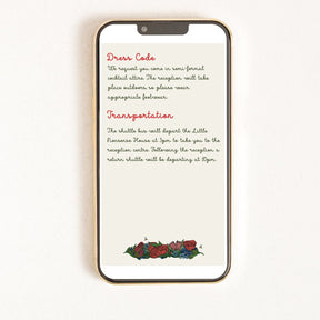 Digital invitation for a wedding with a floral wreath