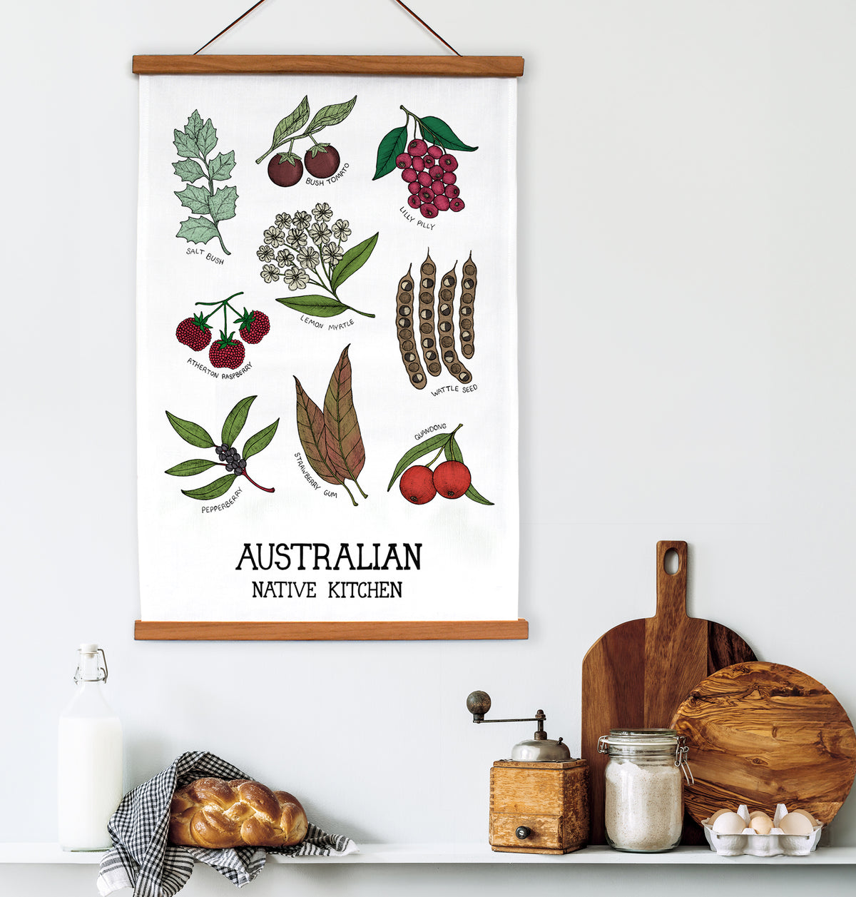 Australian Native Kitchen - Art Tea Towels