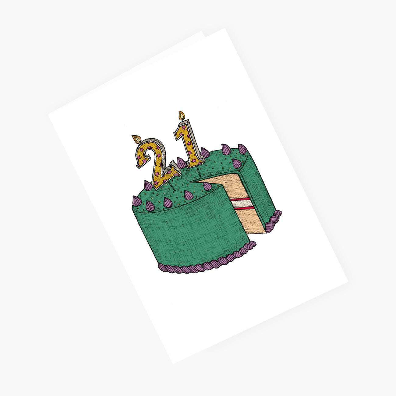 Twenty-First Birthday Cake - 21st Birthday Card