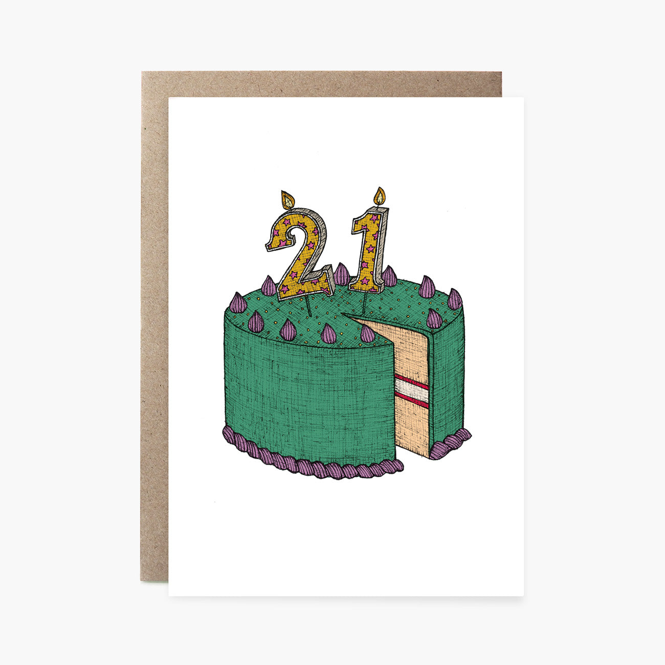 Twenty-First Birthday Cake - 21st Birthday Card