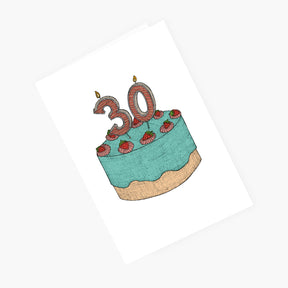 Thirtieth Birthday Cake - 30th Birthday Card