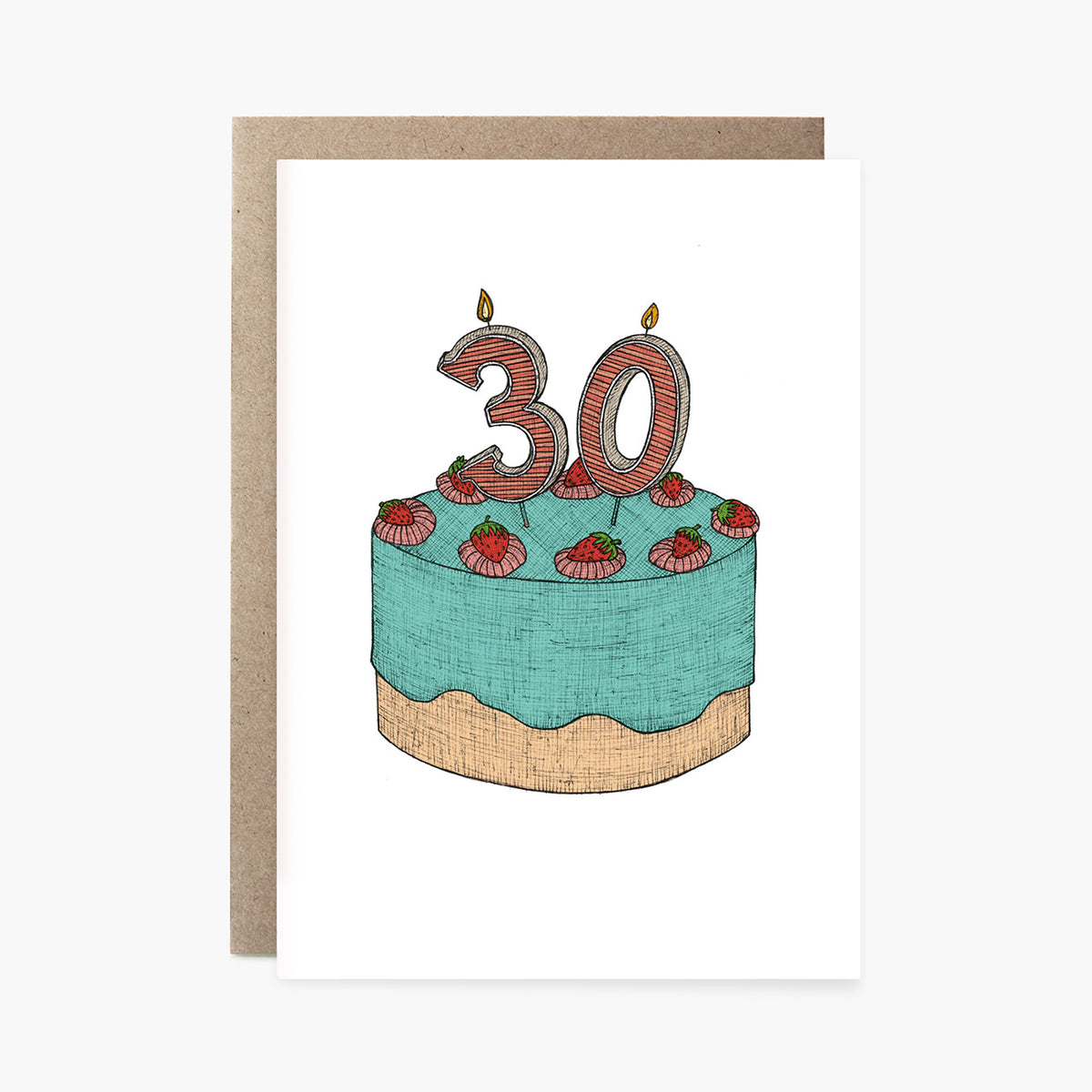 Thirtieth Birthday Cake - 30th Birthday Card