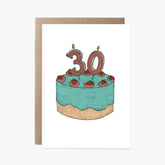 Thirtieth Birthday Cake - 30th Birthday Card