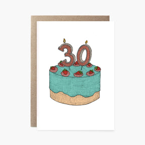 Thirtieth Birthday Cake - 30th Birthday Card