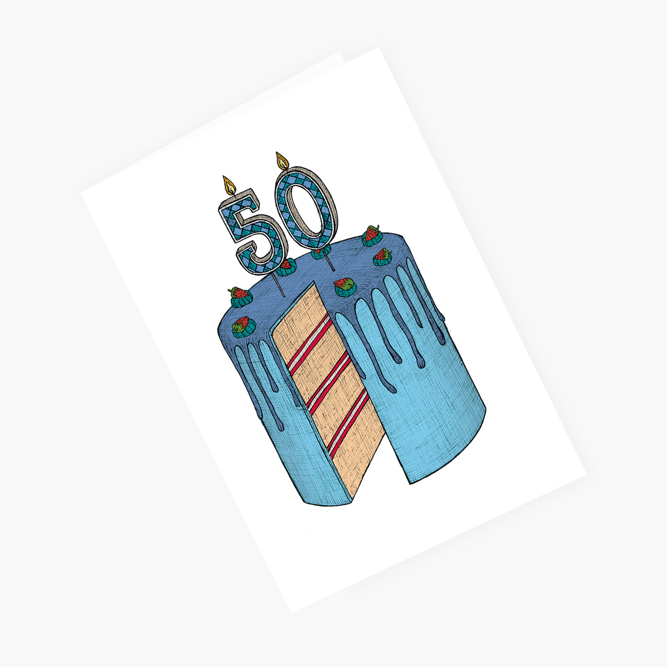 Fiftieth Birthday Cake - 50th Birthday Card