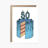 Fiftieth Birthday Cake - 50th Birthday Card
