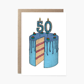 Fiftieth Birthday Cake - 50th Birthday Card