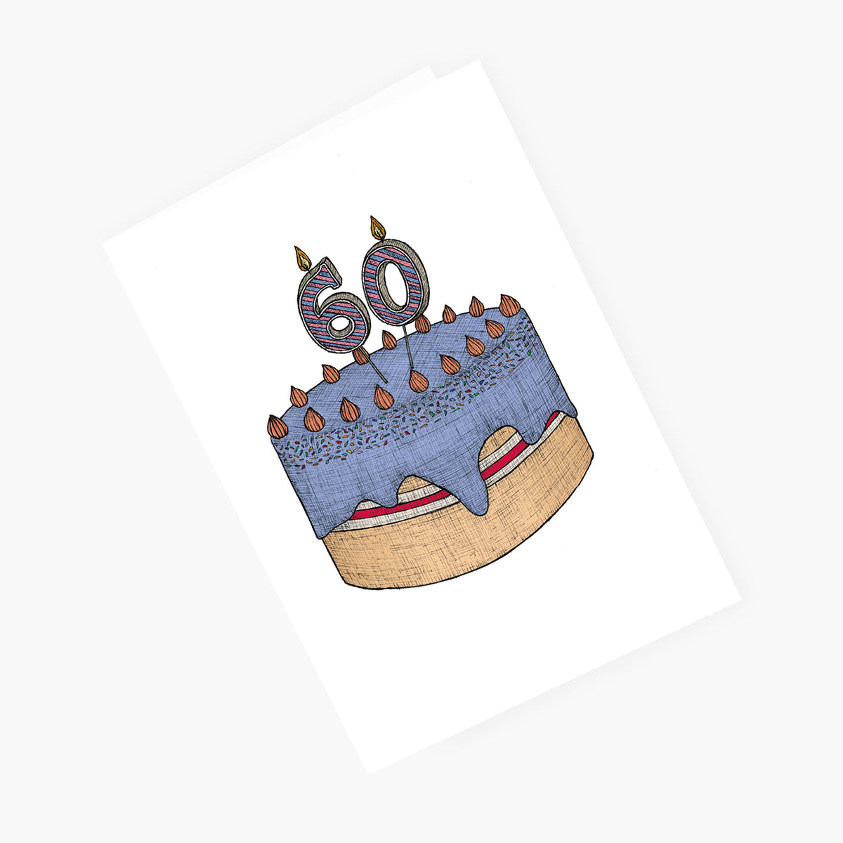 Sixtieth Birthday Cake - 60th Birthday Card