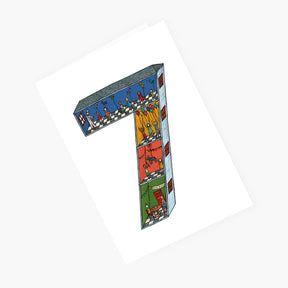 Number Seven - 7th Birthday Card