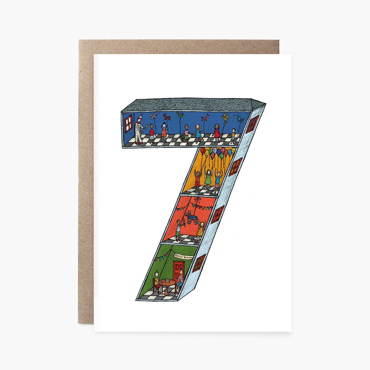 Number Seven - 7th Birthday Card