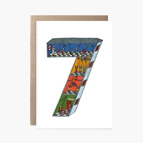 Number Seven - 7th Birthday Card