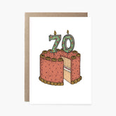 Seventieth Birthday Cake - 70th Birthday Card