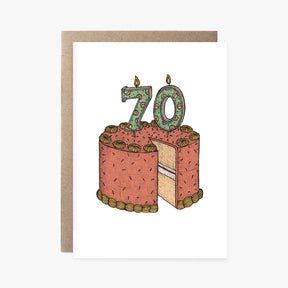 Seventieth Birthday Cake - 70th Birthday Card