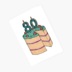 Eightieth Birthday Cake - 80th Birthday Card