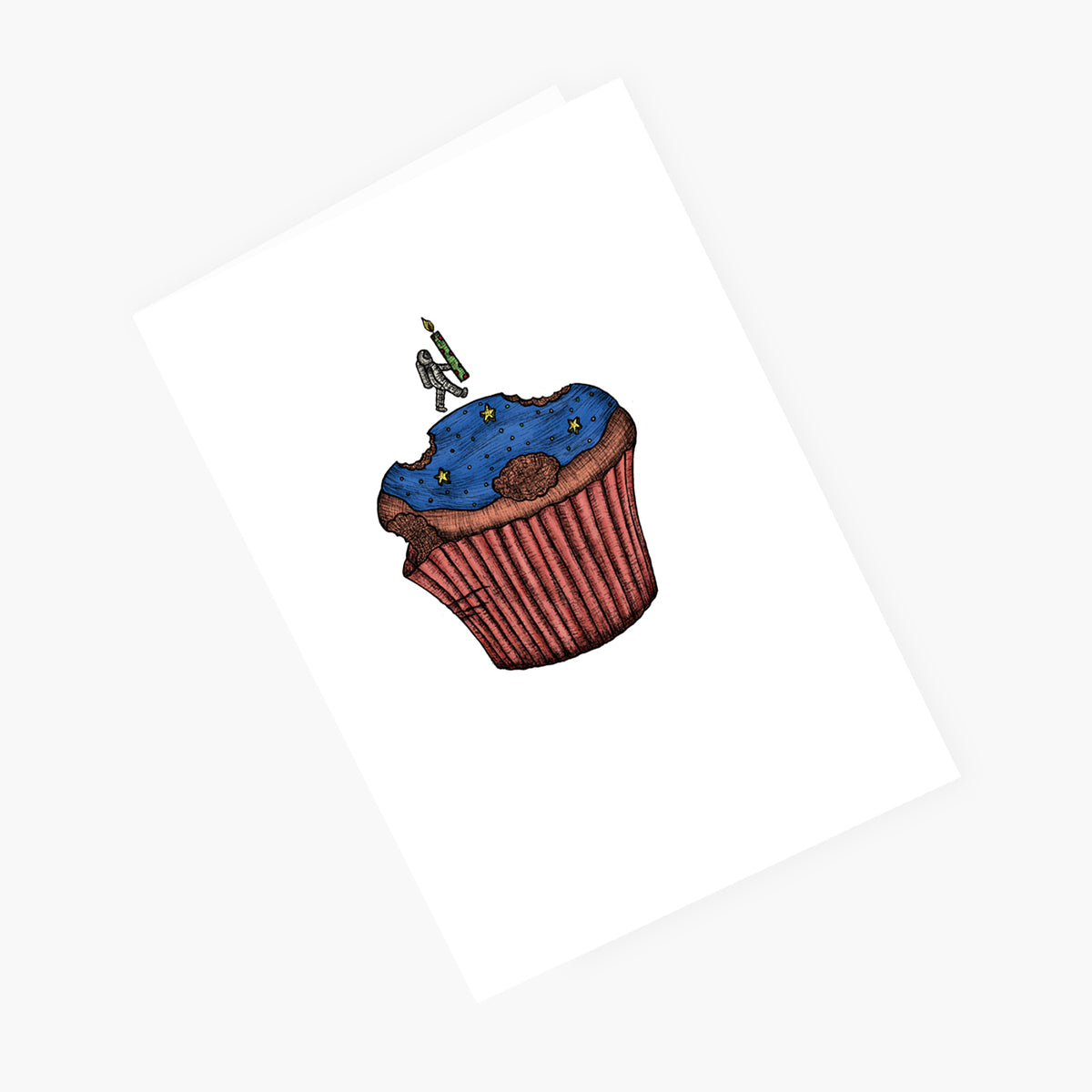 Cupcake Spaceman - Greeting Card