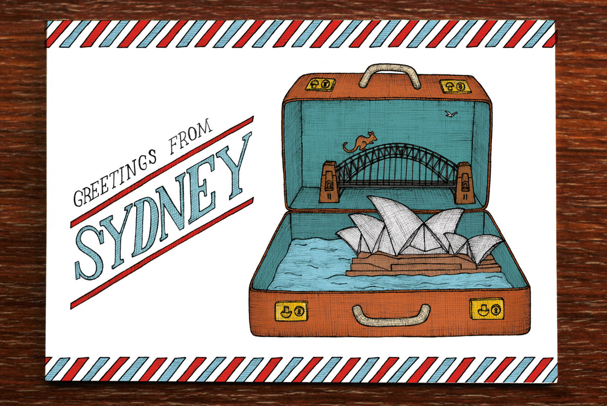 Sydney Suitcase - Australian Postcard