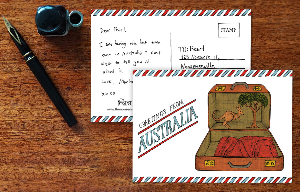 Kangaroo Suitcase - Australian Postcard