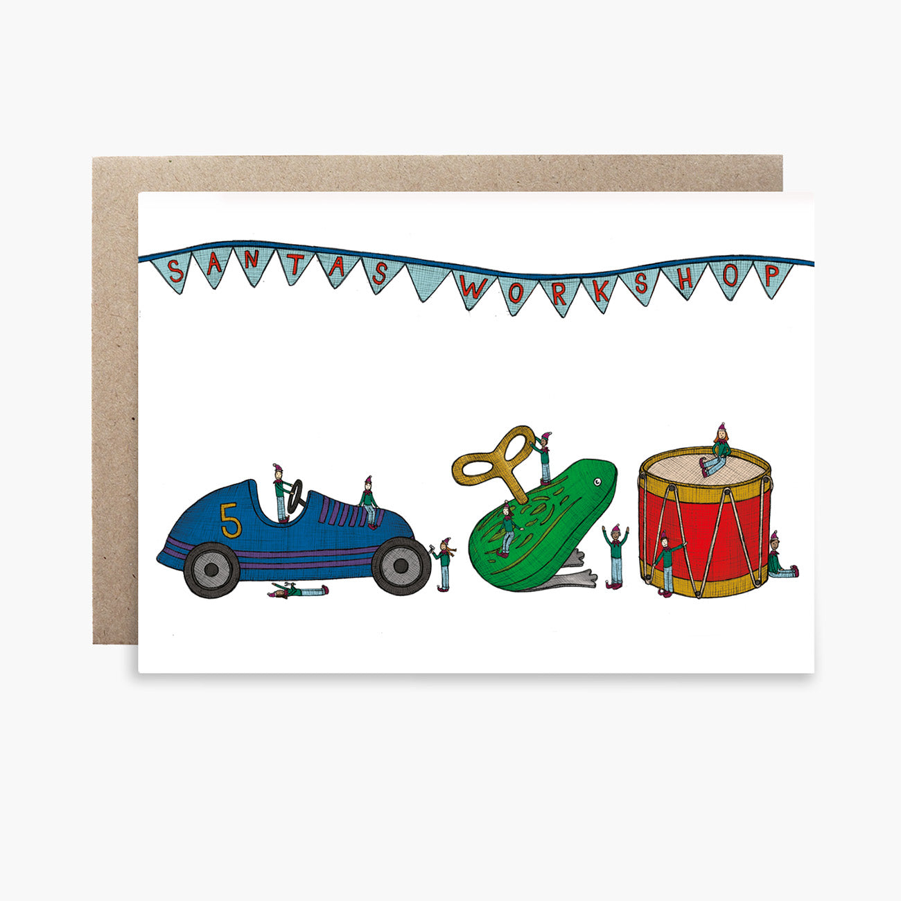 Santa's Workshop - Christmas Card