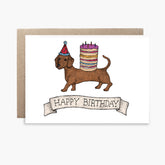 Sausage Dog Birthday - Happy Birthday Card