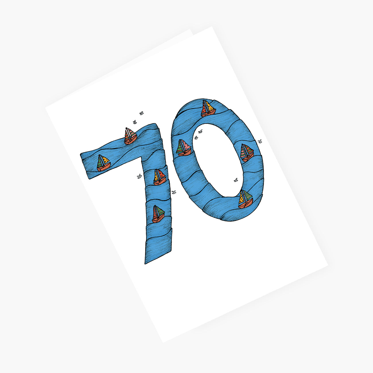 Seventieth Birthday Boats - 70th Birthday Card