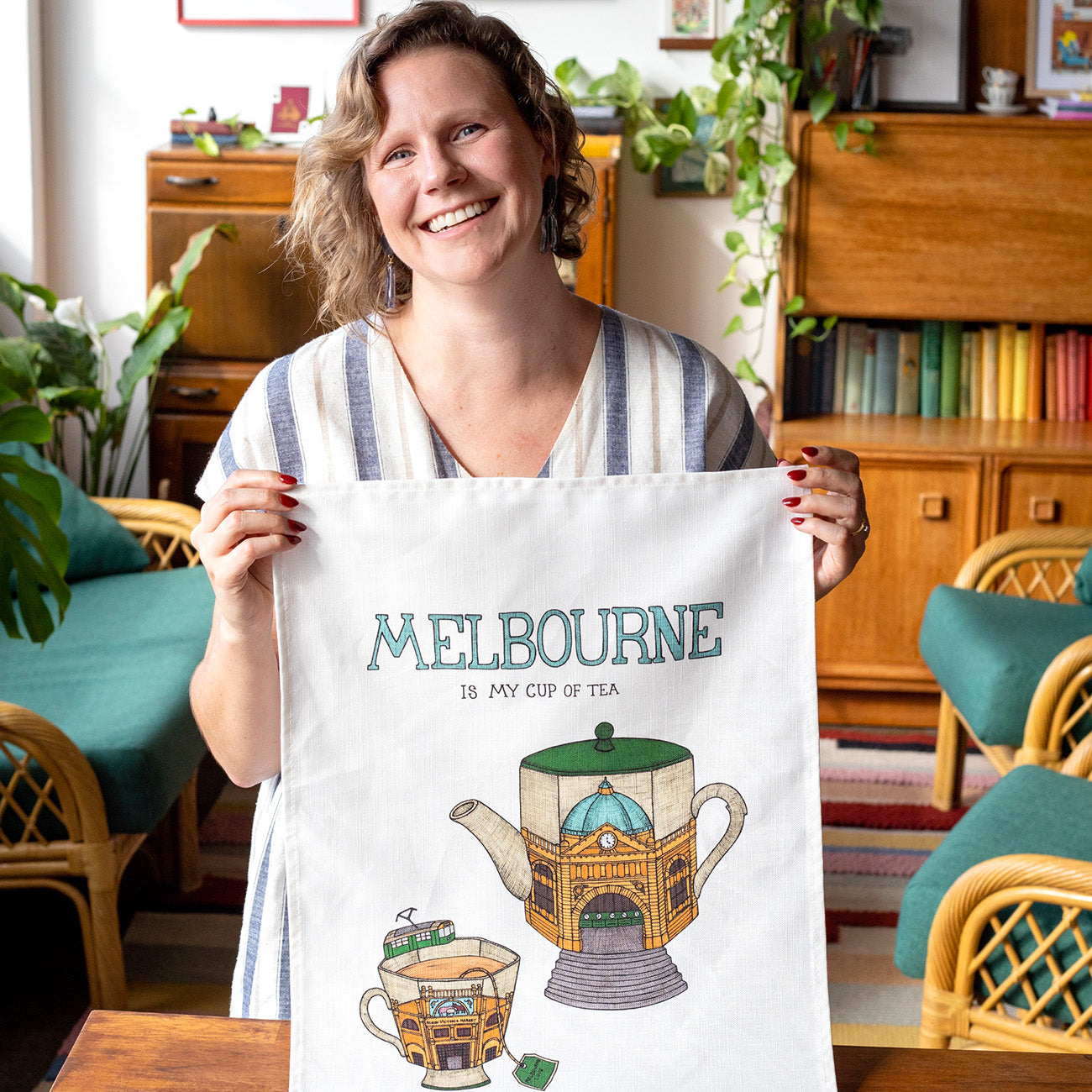 Melbourne Teapot - Art Tea Towel