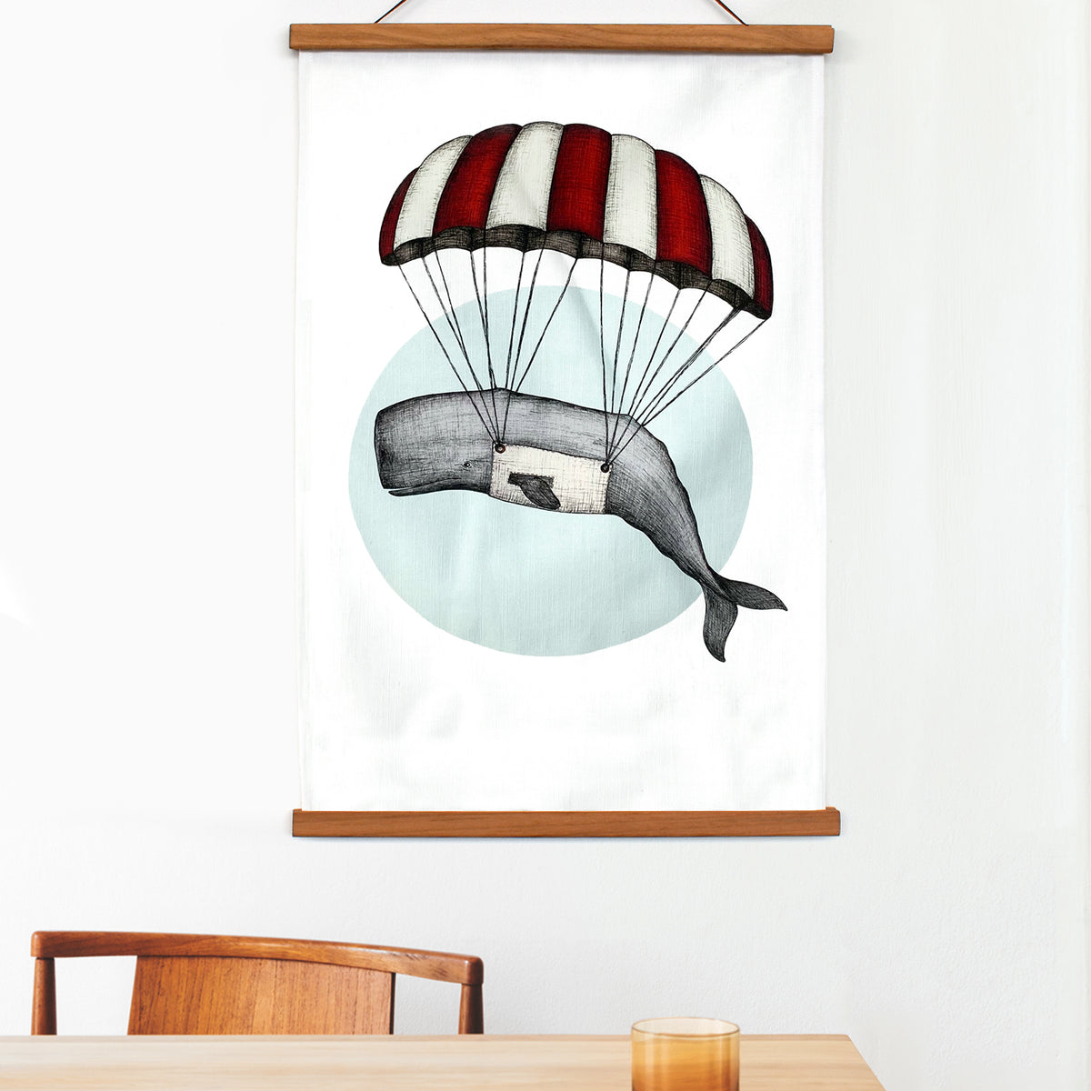 Parachute Whale - Art Tea Towels
