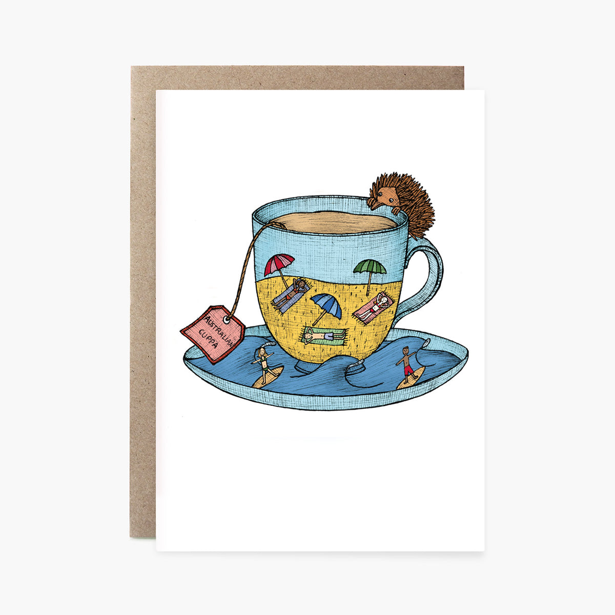 Teacup Aussie Beach - Australian Greeting Card