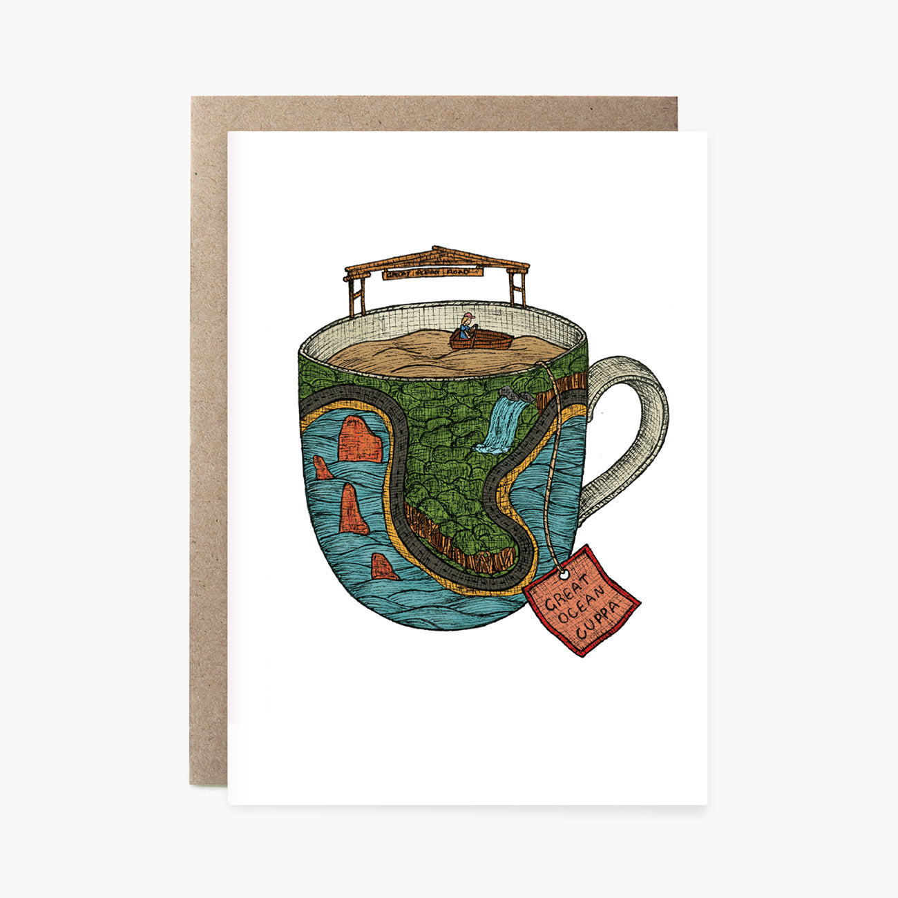 Great Ocean Road Teacup - Australian Greeting Card