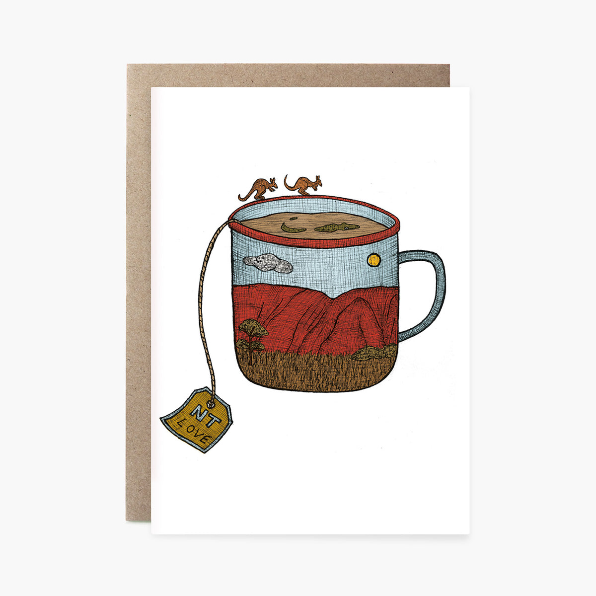 Northern Territory Teacup - Australian Greeting Card