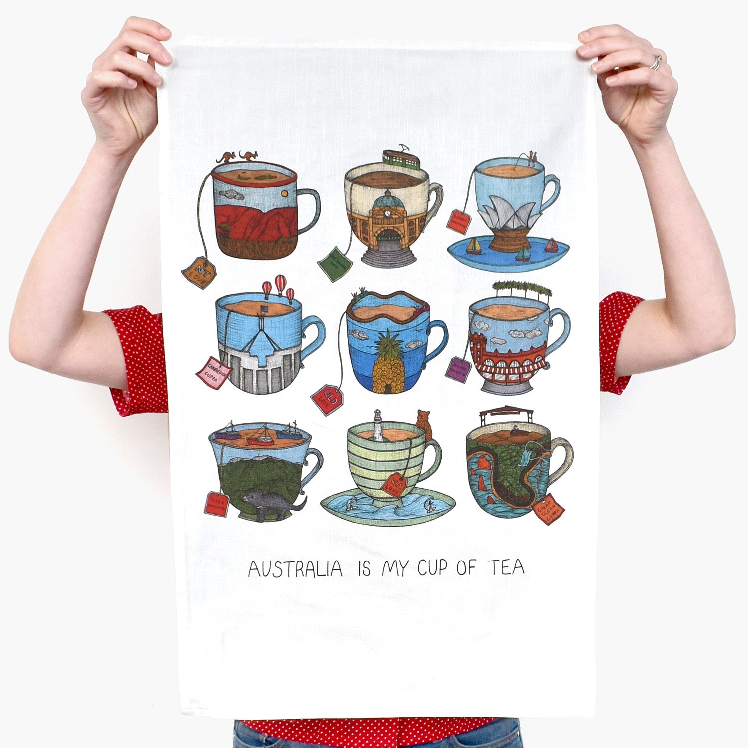 Aussie Teacups - Art Tea Towels