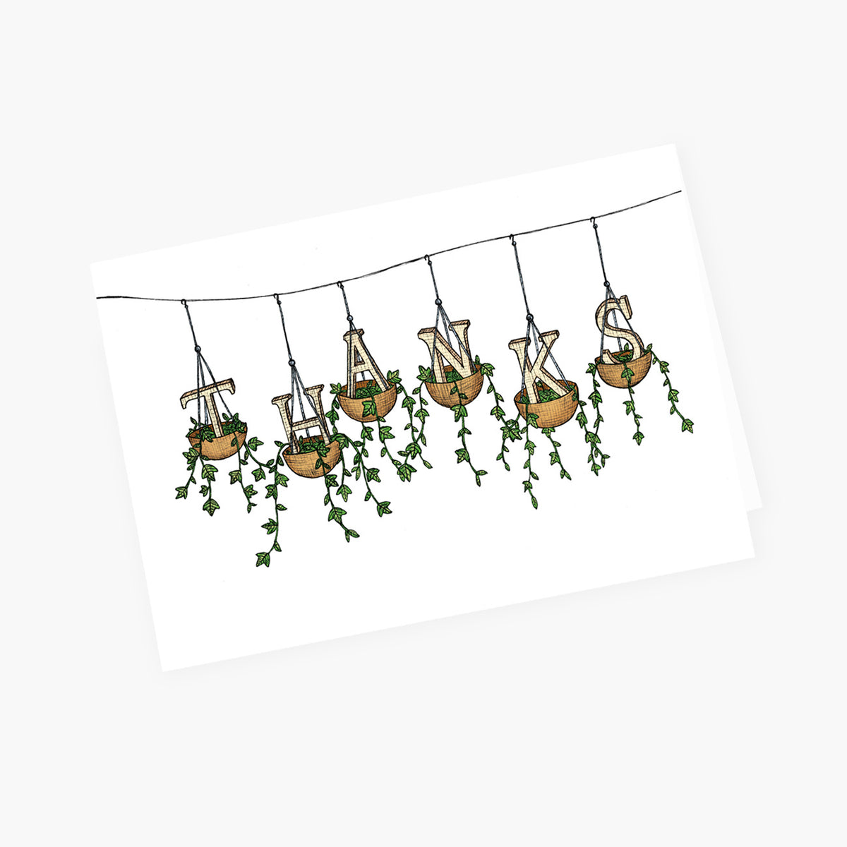 Thanks Hanging Plants - Thank You Greeting Card