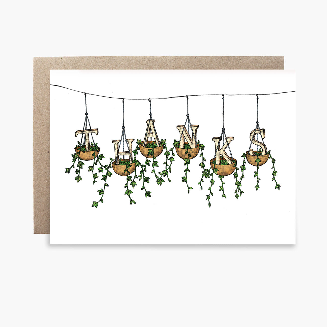 Thanks Hanging Plants - Thank You Greeting Card