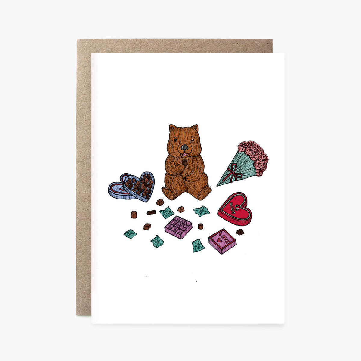 Wombat's Valentine - Valentine's Day Card