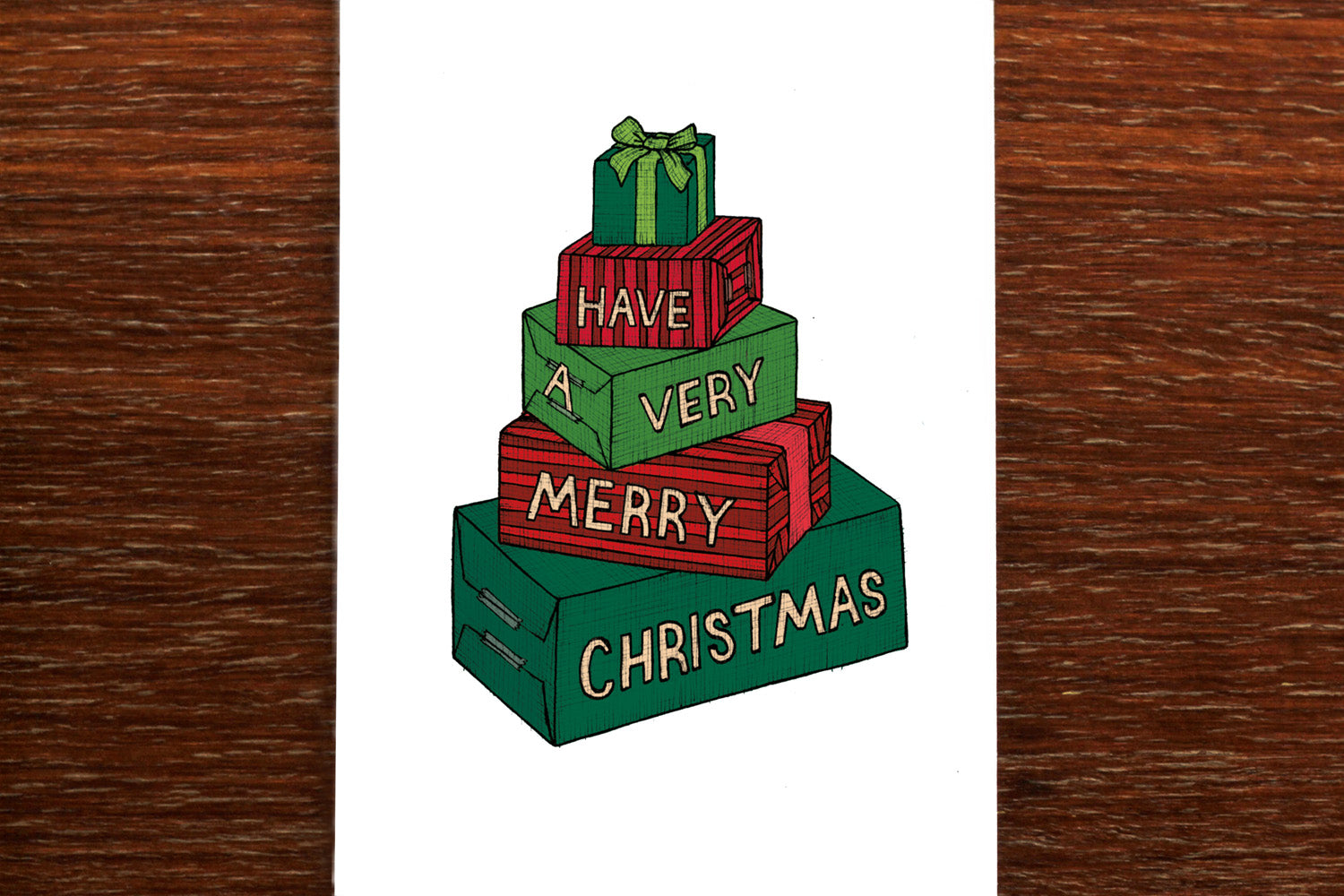 Very Merry Christmas Presents - Christmas Card