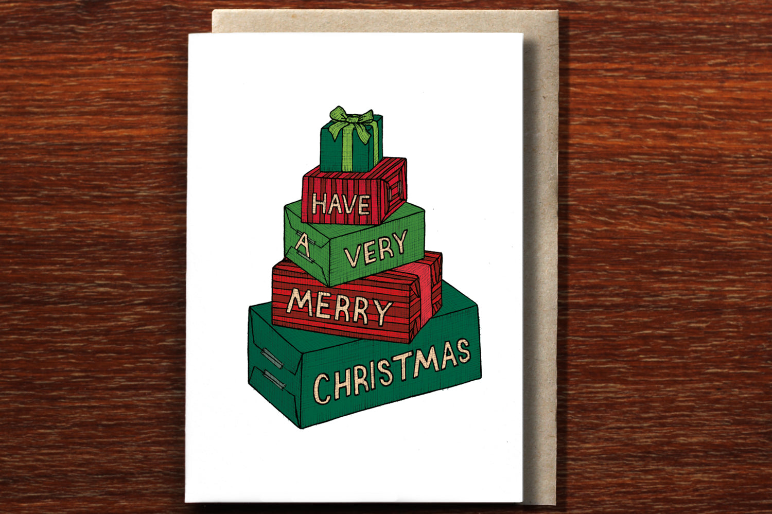 Very Merry Christmas Presents - Christmas Card