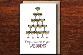 Champagne Tower - Congratulations Wedding Card