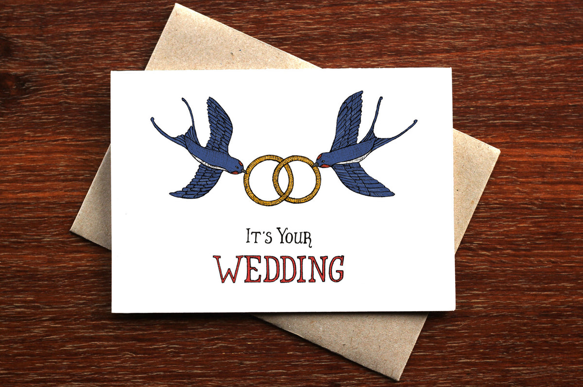 Wedding Swallows - Congratulations Wedding Card