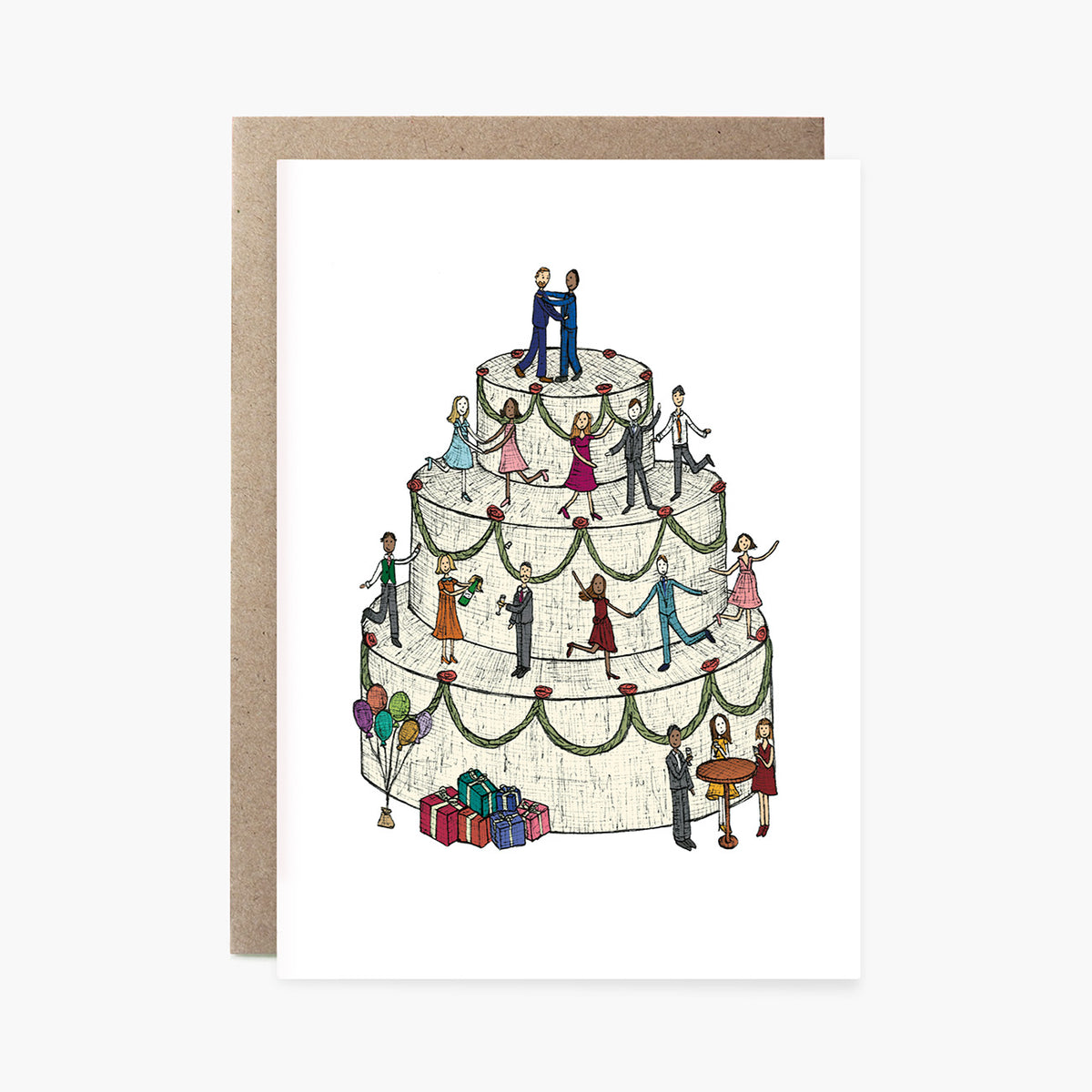 Wedding Cake Grooms - Congratulations Wedding Card
