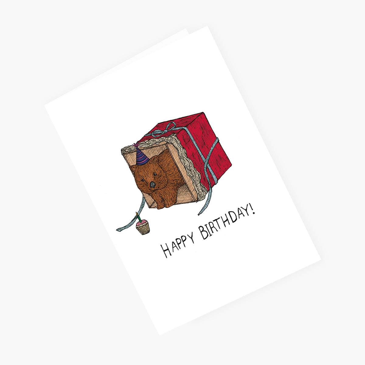 Wombat's Present - Australian Birthday Card