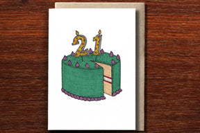 Twenty-First Birthday Cake - 21st Birthday Card
